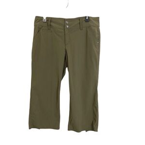 Athleta Trekkie Capris Cropped Hiking Green Olive Pants Women’s Size 10